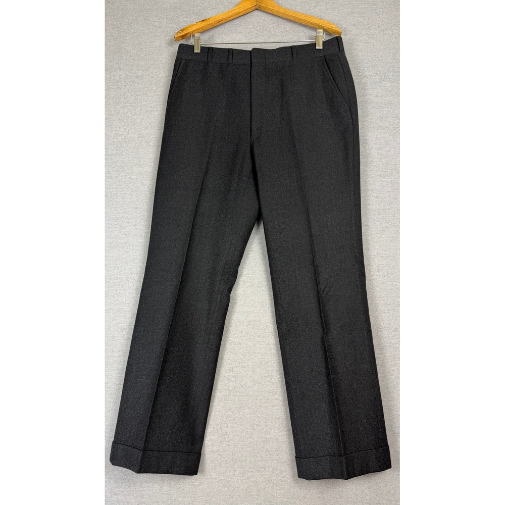 Vintage 70s Corbin Georgetown University Shop Charcoal Pleated Trousers 33x30
